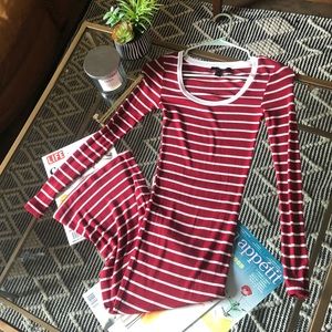 FOREVER 21 Red Striped Maxi Dress